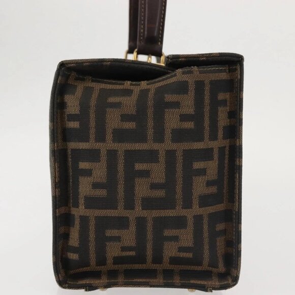 FENDI Zucca Canvas Hand Bag Black Brown Auth 142733 - Picture 6 of 16